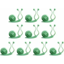 10pcs Petites Et Grandes Plantes De Jardin Réutilisables, Pinces à Légumes Et à Fleurs Pour Fixer Les Plantes à La Grille De Cadre 3.6X3.6X0.6cm (Escargot Vert)，Lilaris