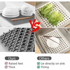 Silikon-Schutzmatte Für Küchenspülen, BR-Vie Für Edelstahl- Oder Porzellan-Bauernhausspüle, 13,75" X 13,5" (Schwarz) 7 Silikon-Schutzmatte Für Küchenspülen, BR-Vie Für Edelstahl- Oder Porzellan-Bauernhausspüle, 13,75" X 13,5" (Schwarz) -Promos Gout Cuisine Boutique 64242666 3