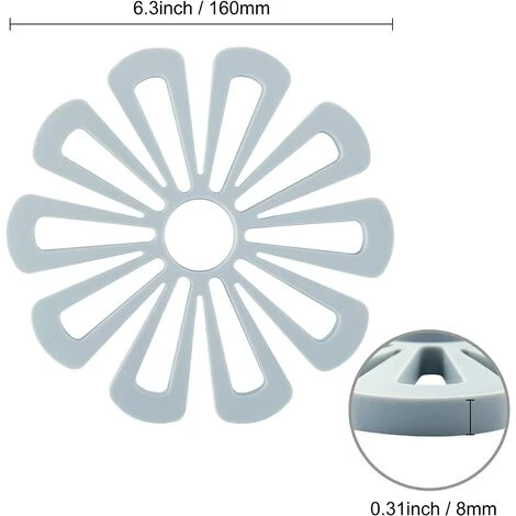 Dessous De Plat Maniques Cuisine Tapis Silicone Protege Poele De Casserole Teffal (Noir/Gris/Blanc Fleur, 160x138x8mm) 5 Dessous De Plat Maniques Cuisine Tapis Silicone Protege Poele De Casserole Teffal (Noir/Gris/Blanc Fleur, 160x138x8mm) – Image 5