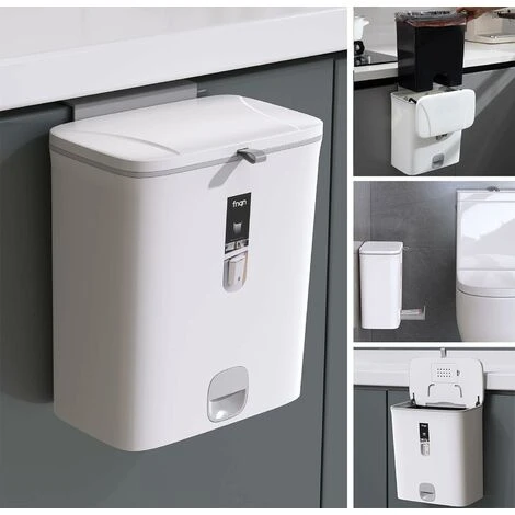 Poubelle Cuisine Salle De Bains Poubelle Avec Couvercle, Poubelle À Compost En Plastique Suspendue Ou Debout BF 1 Poubelle Cuisine Salle De Bains Poubelle Avec Couvercle, Poubelle À Compost En Plastique Suspendue Ou Debout BF