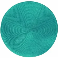 MINKUROW Lot De 4 Sets De Table PP Tressé De Table Rond Lavable Résistantes à La Chaleur Antidérapant 38cm(Bleu Lac)