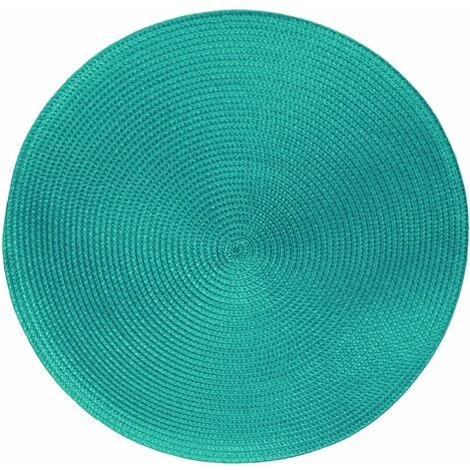 MINKUROW Lot De 4 Sets De Table PP Tressé De Table Rond Lavable Résistantes à La Chaleur Antidérapant 38cm(Bleu Lac) 1 MINKUROW Lot De 4 Sets De Table PP Tressé De Table Rond Lavable Résistantes à La Chaleur Antidérapant 38cm(Bleu Lac)