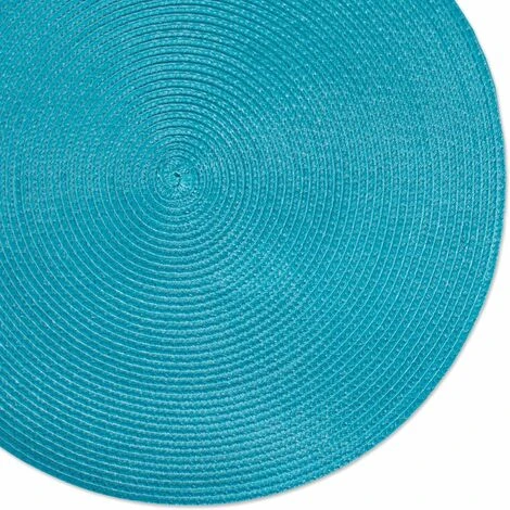 MINKUROW Lot De 4 Sets De Table PP Tressé De Table Rond Lavable Résistantes à La Chaleur Antidérapant 38cm(Bleu Lac) 2 MINKUROW Lot De 4 Sets De Table PP Tressé De Table Rond Lavable Résistantes à La Chaleur Antidérapant 38cm(Bleu Lac) – Image 2