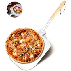 Pelle à Pizza, Pelle à Pizza En Aluminium, Pelle à Pizza, Pelle à Pizza Avec Une Grande Surface, Manche En Bois Pratique, Facile à Ranger, Pratique à Utiliser, Convient Aux Grills Et Fours 66 30,5 Cm -Promos Gout Cuisine Boutique 65315795 3