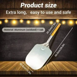 Pelle à Pizza, Pelle à Pizza En Aluminium, Pelle à Pizza, Pelle à Pizza Avec Une Grande Surface, Manche En Bois Pratique, Facile à Ranger, Pratique à Utiliser, Convient Aux Grills Et Fours 66 30,5 Cm -Promos Gout Cuisine Boutique 65315795 5