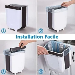 Poubelle Pliante, Porte D'armoire De Cuisine, Poubelle Murale, Poubelle Suspendue (grand Blanc)-BDD 7 Poubelle Pliante, Porte D'armoire De Cuisine, Poubelle Murale, Poubelle Suspendue (grand Blanc)-BDD -Promos Gout Cuisine Boutique 65376013 3