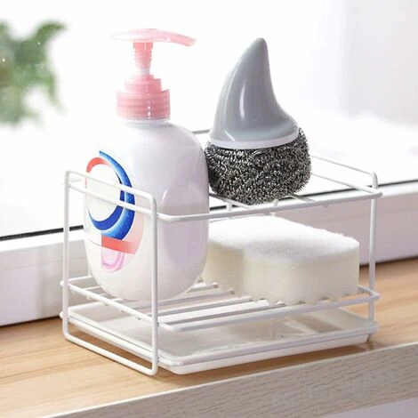 Porte-éponge Pour évier De Cuisine Organisateur D'évier De Cuisine Rangement Sous évier Rangement D'évier De Cuisine Organisateur D'évier Rangement D'évier Rangement D'espace, Blanc 3 Porte-éponge Pour évier De Cuisine Organisateur D'évier De Cuisine Rangement Sous évier Rangement D'évier De Cuisine Organisateur D'évier Rangement D'évier Rangement D'espace, Blanc – Image 3