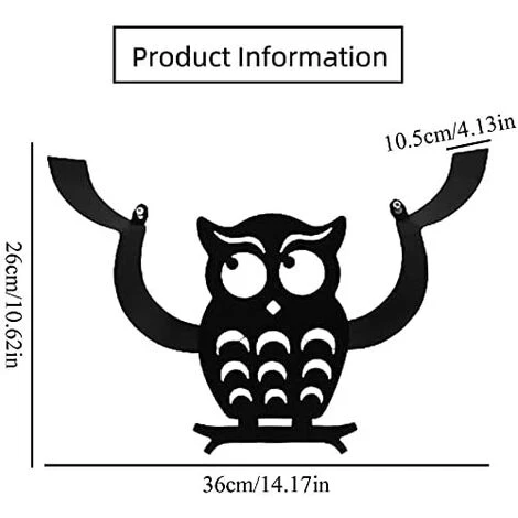 Porte-rouleau De Papier Toilette En Métal Noir Avec Motif Animal Support Mural Pour Rouleaux De Papier Toilette Accessoires Pour Chambre Cuisine Salle De Bain Chouette 2 Porte-rouleau De Papier Toilette En Métal Noir Avec Motif Animal Support Mural Pour Rouleaux De Papier Toilette Accessoires Pour Chambre Cuisine Salle De Bain Chouette – Image 2