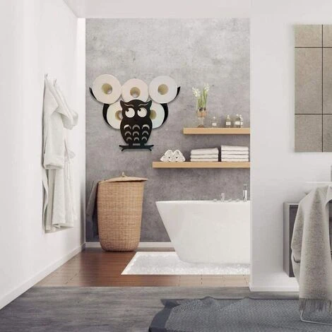 Porte-rouleau De Papier Toilette En Métal Noir Avec Motif Animal Support Mural Pour Rouleaux De Papier Toilette Accessoires Pour Chambre Cuisine Salle De Bain Chouette 3 Porte-rouleau De Papier Toilette En Métal Noir Avec Motif Animal Support Mural Pour Rouleaux De Papier Toilette Accessoires Pour Chambre Cuisine Salle De Bain Chouette – Image 3