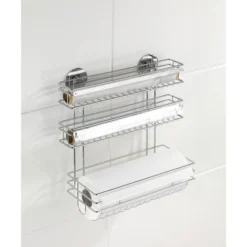 WENKO Porte Sopalin Mural Sans Percer, Avec Dérouleur Papier Alu Et Film Alimentaire, Fixation Sans Perçage Turbo-Loc®, Métal, 32,5x34x15 Cm, Brillant 7 WENKO Porte Sopalin Mural Sans Percer, Avec Dérouleur Papier Alu Et Film Alimentaire, Fixation Sans Perçage Turbo-Loc®, Métal, 32,5x34x15 Cm, Brillant -Promos Gout Cuisine Boutique 6577901 3