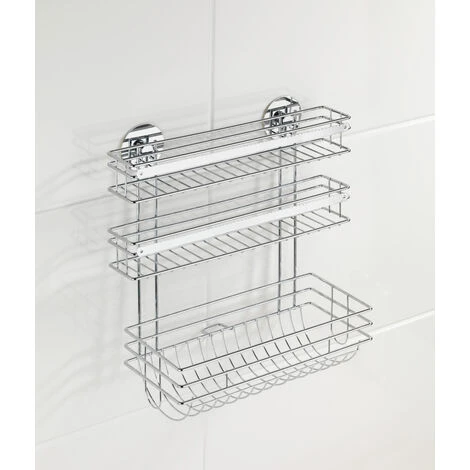 WENKO Porte Sopalin Mural Sans Percer, Avec Dérouleur Papier Alu Et Film Alimentaire, Fixation Sans Perçage Turbo-Loc®, Métal, 32,5x34x15 Cm, Brillant 4 WENKO Porte Sopalin Mural Sans Percer, Avec Dérouleur Papier Alu Et Film Alimentaire, Fixation Sans Perçage Turbo-Loc®, Métal, 32,5x34x15 Cm, Brillant – Image 4