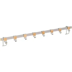 WENKO Barre De Crédence Cuisine Premium Porte Ustensiles De Cuisine Mural Avec 8 Crochets En Acier Inox, Métal - Bambou, 60x4x2,5 Cm, Argent - Marron -Promos Gout Cuisine Boutique 6578440 3