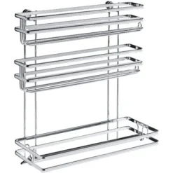 WENKO Distributeur Sopalin Mural Style 3en1, Distributeur Film Alimentaire, Papier Aluminium Et Dévidoir Essuie Tout Mural, Métal, 32x33x13 Cm, Argent -Promos Gout Cuisine Boutique 6578571 3