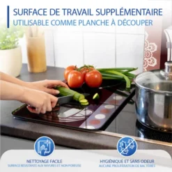 WENKO Protection Plaque De Cuisson, Couvre Plaque De Cuisson En Verre Café, Lot De 2, Verre Trempé, 30x52 Cm, Multicolore -Promos Gout Cuisine Boutique 6578920 5