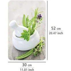 WENKO Protection Plaque De Cuisson, Couvre Plaque De Cuisson En Verre Herbes, Lot De 2, Verre Trempé, 30x52 Cm, Multicolore -Promos Gout Cuisine Boutique 6579023 5