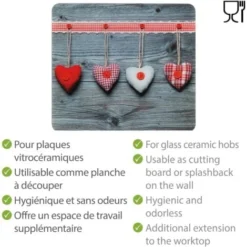 WENKO Fond De Hotte, Crédence Cuisine En Verre, Cœurs, Verre Trempé, 50x56 Cm, Multicolore -Promos Gout Cuisine Boutique 6579741 4