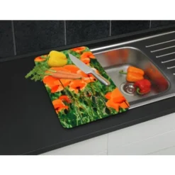 WENKO Protection Plaque De Cuisson, Couvre Plaque De Cuisson En Verre Champ De Coquelicots, Lot De 2, Verre Trempé, 30x52 Cm, Multicolore -Promos Gout Cuisine Boutique 6580243 3