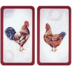 WENKO Protection Plaque De Cuisson En Verre, Protection Plaque Induction, Ferme, Lot De 2, Verre Trempé, 30x52 Cm, Multicolore