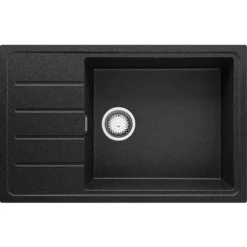 Evier Cuisine En Granit Graphite, 78 X 50 Cm, Lavabo 1 Bac + Siphon Classique, Évier à Encastrer De Primagran