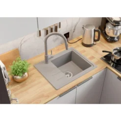 Evier Cuisine En Granit Gris, 44 X 55 Cm, Lavabo 1 Bac + Siphon Classique, Évier à Encastrer De Primagran 7 Evier Cuisine En Granit Gris, 44 X 55 Cm, Lavabo 1 Bac + Siphon Classique, Évier à Encastrer De Primagran -Promos Gout Cuisine Boutique 65838155 3
