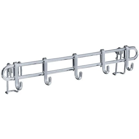 WENKO Barre De Crédence Cuisine Style Porte Ustensiles De Cuisine Mural Avec 5 Crochets En Acier Inox, Métal, 40x6,5x3 Cm, Argent 2 WENKO Barre De Crédence Cuisine Style Porte Ustensiles De Cuisine Mural Avec 5 Crochets En Acier Inox, Métal, 40x6,5x3 Cm, Argent – Image 2