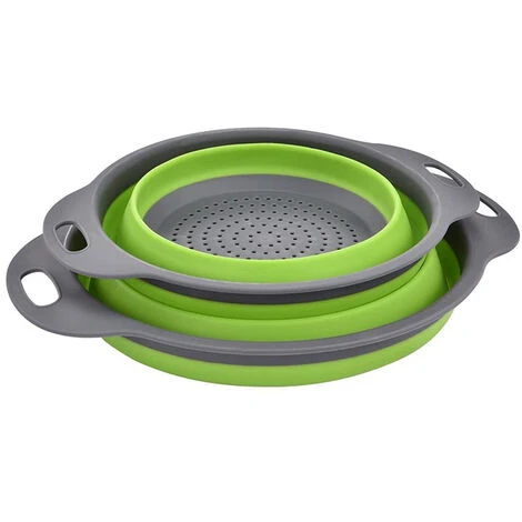 Panier égouttoir D'évier,Passoire En Silicone Pliable Vert 2pcs FUIENKO 3 Panier égouttoir D'évier,Passoire En Silicone Pliable Vert 2pcs FUIENKO – Image 3