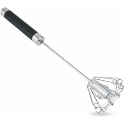 Batteur à Oeufs Fouet Manuel Acier Inoxydable Antirouille Durable Rotatif Idéal