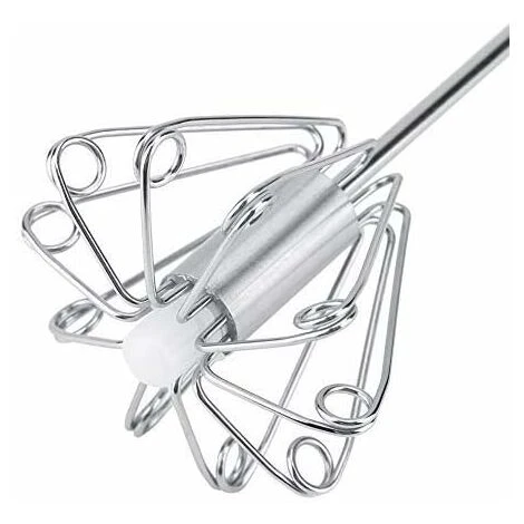 Batteur à Oeufs Fouet Manuel Acier Inoxydable Antirouille Durable Rotatif Idéal 2 Batteur à Oeufs Fouet Manuel Acier Inoxydable Antirouille Durable Rotatif Idéal – Image 2