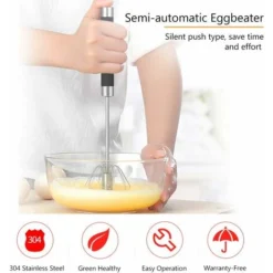 Batteur à Oeufs Fouet Manuel Acier Inoxydable Antirouille Durable Rotatif Idéal 9 Batteur à Oeufs Fouet Manuel Acier Inoxydable Antirouille Durable Rotatif Idéal -Promos Gout Cuisine Boutique 66818123 5