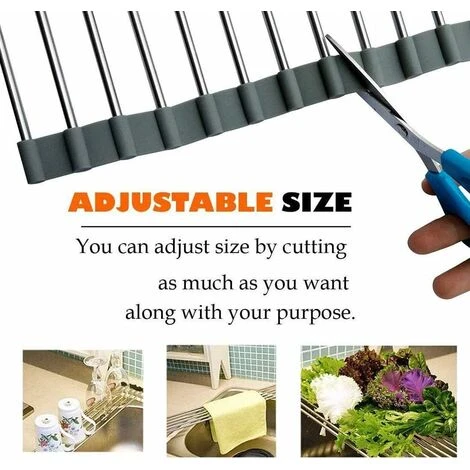 Aufrollbarer Geschirrtrockner, 100 % BPA-frei, Faltbarer Spülbecken-Geschirrständer, Ideal Für Obst, Gemüse, Teller, Silikonbeschichteter Edelstahl, 47 X 34 Cm, Grau 2 Aufrollbarer Geschirrtrockner, 100 % BPA-frei, Faltbarer Spülbecken-Geschirrständer, Ideal Für Obst, Gemüse, Teller, Silikonbeschichteter Edelstahl, 47 X 34 Cm, Grau – Image 2