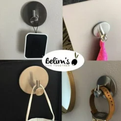 Crochet Adhesif - Porte Serviette Salle De Bain - Accroche Serviette Torchon Sdb WC Murale Adhésive - Porte Torchon Cuisine Mural Auto Adhésif - Support Attache Sans Percer (Gris) -Promos Gout Cuisine Boutique 67474944 3