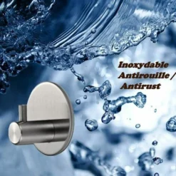 Crochet Adhesif - Porte Serviette Salle De Bain - Accroche Serviette Torchon Sdb WC Murale Adhésive - Porte Torchon Cuisine Mural Auto Adhésif - Support Attache Sans Percer (Gris) -Promos Gout Cuisine Boutique 67474944 4