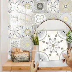 Credence Adhesive Pour Cuisine 30X30 Gris Clair Stickers Cuisine Stickers Muraux Cuisine Carrelage Adhesif Mural Stickers Salle De Bain Dalle Pvc Adhesive Murale （10 Pièces） Ephé