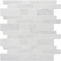 4 Pcs 2,5 Mm D'épaisseur Carrelage Adhesif Mural 3d Credence Adhesive Pour Cuisine (30.5x 30.5cm) Ephé