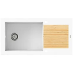 CAREA - Évier 2 En 1 KATLA 1 Giga-bac - Blanc