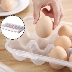 18 Grille Boîte De Rangement D'Oeufs, Boite A Oeufs En Plastique, Support D'Oeufs, Transparente Plastique Portable Empilable Conteneur D'Oeufs Avec Couvercle Pour Cuisine, Protect Keep Egg Fresh -Promos Gout Cuisine Boutique 67643106 3