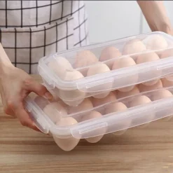 18 Grille Boîte De Rangement D'Oeufs, Boite A Oeufs En Plastique, Support D'Oeufs, Transparente Plastique Portable Empilable Conteneur D'Oeufs Avec Couvercle Pour Cuisine, Protect Keep Egg Fresh -Promos Gout Cuisine Boutique 67643106 4