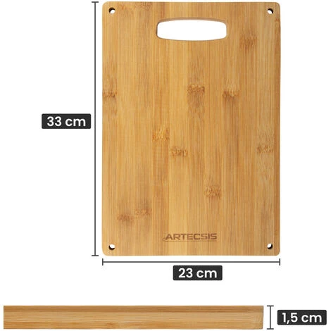Planche à Découper En Bambou – 33x23x1,5cm / Planche A Decouper En Bois - Antidérapante - Rainures Anti Coulures – Poignée 4 Planche à Découper En Bambou – 33x23x1,5cm / Planche A Decouper En Bois - Antidérapante - Rainures Anti Coulures – Poignée – Image 4