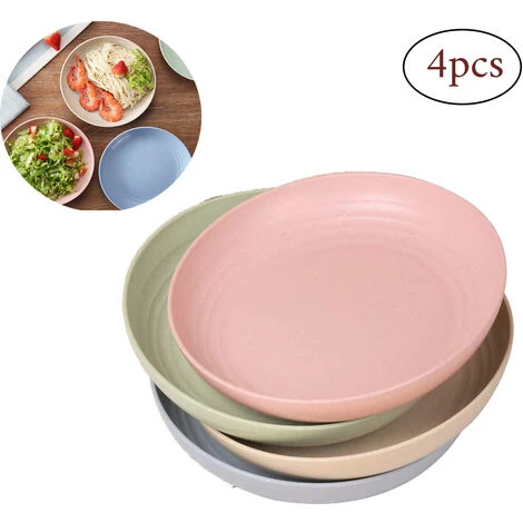 Weizenstroh Faserplatte Set Mit 4 22,3 Cm Abbaubaren Gesunden Tellern/Speisetellern/Menütellern, Mikrowellen- Und Spülmaschinenfestem Geschirr – BPA-frei Und Umweltfreundlich. 1 Weizenstroh Faserplatte Set Mit 4 22,3 Cm Abbaubaren Gesunden Tellern/Speisetellern/Menütellern, Mikrowellen- Und Spülmaschinenfestem Geschirr – BPA-frei Und Umweltfreundlich.