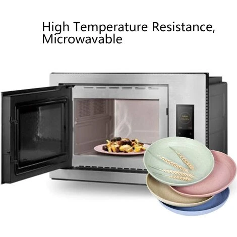 Weizenstroh Faserplatte Set Mit 4 22,3 Cm Abbaubaren Gesunden Tellern/Speisetellern/Menütellern, Mikrowellen- Und Spülmaschinenfestem Geschirr – BPA-frei Und Umweltfreundlich. 5 Weizenstroh Faserplatte Set Mit 4 22,3 Cm Abbaubaren Gesunden Tellern/Speisetellern/Menütellern, Mikrowellen- Und Spülmaschinenfestem Geschirr – BPA-frei Und Umweltfreundlich. – Image 5