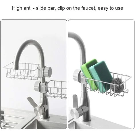 Étagère De Douche Suspendue En Acier Inoxydable, à Assembler Sans Percer Avec Des Crochets Porte-éponge Panier à Savon Porte-savon 5 Étagère De Douche Suspendue En Acier Inoxydable, à Assembler Sans Percer Avec Des Crochets Porte-éponge Panier à Savon Porte-savon – Image 5