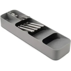Range Couvert Pour Tiroir Compact, Organisateur De Tiroir, Gris, 39.611.25.5cm