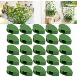 Lot De 100 Accessoires Muraux De Crédence Clips De Fixation Murale Pour Plantes Grimpantes, Clips Muraux Auto-adhésifs En Forme De Feuille Pour Plantes Grimpantes Murales.