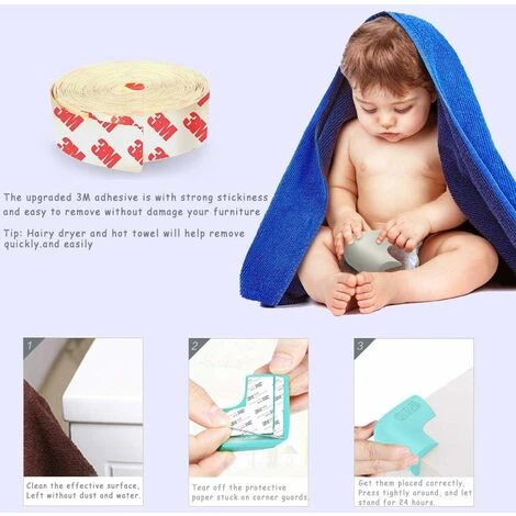 GP Protecteurs D'angle En Silicone De Qualité Alimentaire, Protège-bords De Table Sans BPA, Adhésif Pré-ruban (marron, 4 Pièces) 3 GP Protecteurs D'angle En Silicone De Qualité Alimentaire, Protège-bords De Table Sans BPA, Adhésif Pré-ruban (marron, 4 Pièces) – Image 3