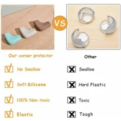 GP Protecteurs D'angle En Silicone De Qualité Alimentaire, Protège-bords De Table Sans BPA, Adhésif Pré-ruban (marron, 4 Pièces) 8 GP Protecteurs D'angle En Silicone De Qualité Alimentaire, Protège-bords De Table Sans BPA, Adhésif Pré-ruban (marron, 4 Pièces) -Promos Gout Cuisine Boutique 69015767 4