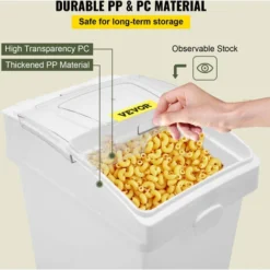 VEVOR Bo?te De Stockage De Riz Bacs à Farine Céréales Sur Roulettes 2PCS (40L + 25L) -Promos Gout Cuisine Boutique 69343427 5