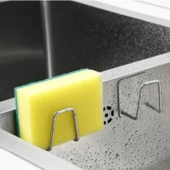 2Pièces Porte-Éponge Évier De Cuisine Porte-Éponge En Acier Inoxydable 304 Porte-Éponge Auto-Adhésif De Cuisine Porte-Éponge Étanche Porte-Éponge Pour Évier De Cuisine Porte-Éponge De Cuisine, Noir