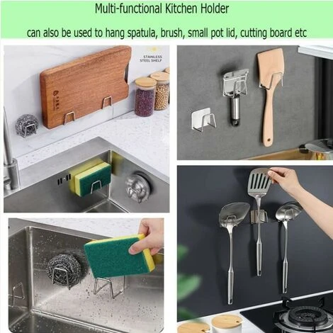 2Pièces Porte-Éponge Évier De Cuisine Porte-Éponge En Acier Inoxydable 304 Porte-Éponge Auto-Adhésif De Cuisine Porte-Éponge Étanche Porte-Éponge Pour Évier De Cuisine Porte-Éponge De Cuisine, Noir 3 2Pièces Porte-Éponge Évier De Cuisine Porte-Éponge En Acier Inoxydable 304 Porte-Éponge Auto-Adhésif De Cuisine Porte-Éponge Étanche Porte-Éponge Pour Évier De Cuisine Porte-Éponge De Cuisine, Noir – Image 3