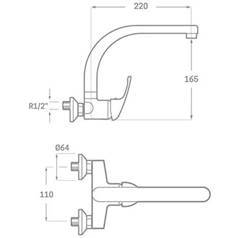 MONOMANDE ÉCHAPPEMENT PARED 11 CMS 2 MONOMANDE ÉCHAPPEMENT PARED 11 CMS – Image 2