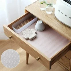 30x300CM Fond De Tiroir Tapis Frigo EVA Tapis Fond De Tiroir Antiderapant Non-adhésif Antibacterien Étanches Pour Protection Tiroir Cuisine Placard Etagere Frigo L'évier (Transparent Point) -Promos Gout Cuisine Boutique 69599957 5